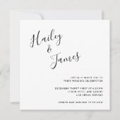 Elegant Script Eenvoudig Minimaal Modern Bruiloft Kaart (Voorkant)