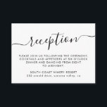 Elegant Script Eenvoudig Minimalistisch Huwelijksr Informatiekaartje<br><div class="desc">Eenvoudige minimalistische Elegante Hand Lettered Script Zwart-wit bruiloft Receptie Kaart.</div>