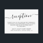 Elegant Script Eenvoudig Minimalistisch Huwelijksr Informatiekaartje<br><div class="desc">Eenvoudige minimalistische Elegante Hand Lettered Script Zwart-wit bruiloft Receptie Kaart.</div>