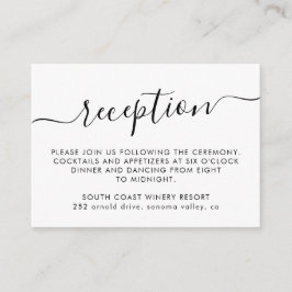 Elegant Script Eenvoudig Minimalistisch Huwelijksr Informatiekaartje