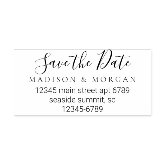 Elegant Script Eenvoudig Modern Chique Sla de datu Rubberstempel (Afrduk)