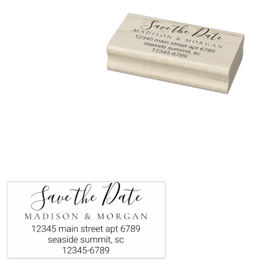 Elegant Script Eenvoudig Modern Chique Sla de datu Rubberstempel (Gestempeld)