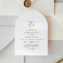 Elegant Script Eenvoudig Monogram Boho Boog Huweli