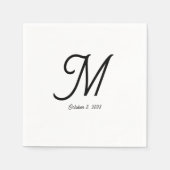 Elegant Script Eenvoudig Monogram Bruiloft Servet (Voorkant)