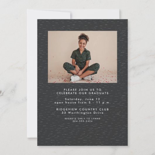 Elegant script eenvoudig twee foto afstuderen kaart (Achterkant)