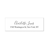 Elegant Script Eenvoudig Zwart & Wit Calligrafie Zelfinktende Stempel (Design)