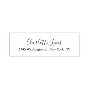 Elegant Script Eenvoudig Zwart & Wit Calligrafie Zelfinktende Stempel