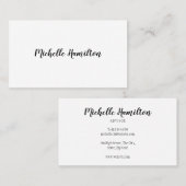 Elegant Script Eenvoudig zwart-wit Visitekaartje (Voorkant / Achterkant)