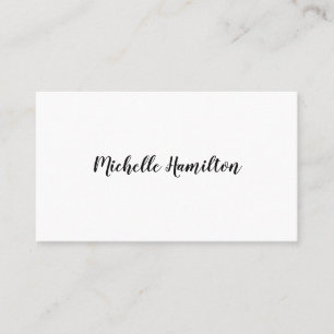 Elegant Script Eenvoudig zwart-wit Visitekaartje