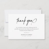 Elegant script Eenvoudige begrafenis Bedankkaart (Voorkant)