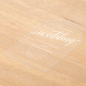 Elegant script Eenvoudige bruiloft acryl uitnodigi Uitnodigingen (Laagn)