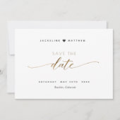 Elegant Script Eenvoudige bruiloft Opslaan van de Save The Date (Voorkant)