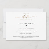 Elegant Script Eenvoudige bruiloft Opslaan van de Save The Date (Achterkant)
