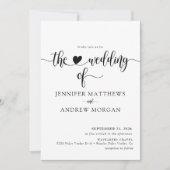 Elegant Script Eenvoudige bruiloft uitnodigingen (Voorkant)