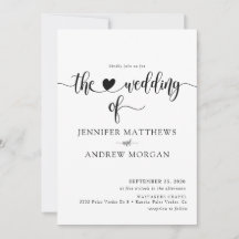 Elegant Script Eenvoudige bruiloft uitnodigingen