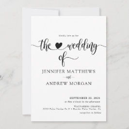 Elegant Script Eenvoudige bruiloft uitnodigingen
