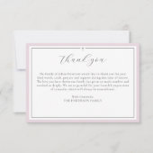 Elegant Script Eenvoudige Cross Custom begrafenis Bedankkaart (Voorkant)