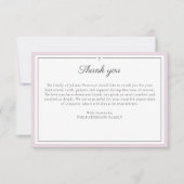 Elegant Script Eenvoudige Cross Custom begrafenisf Bedankkaart (Voorkant)