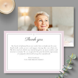 Elegant Script Eenvoudige Cross Custom begrafenisf Bedankkaart