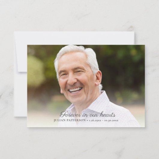 Elegant Script Eenvoudige Cross Custom begrafenisf Bedankkaart (Achterkant)