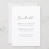 Elegant Script Eenvoudige Foto Bruiloft Save The Date (Achterkant)
