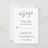 Elegant script Eenvoudige foto bruiloft vriendelij RSVP Kaartje (Voorkant)