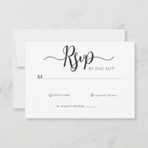 Elegant Script Eenvoudige Huwelijks RSVP
