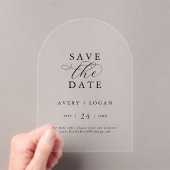 Elegant Script Eenvoudige moderne bruiloft Bewaar Acryl Uitnodigingen (Insitu (Draagbaar))