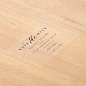 Elegant script eenvoudige moderne bruiloft save th acryl uitnodigingen (Laagn)