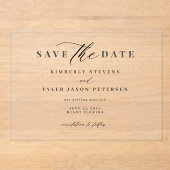 Elegant script eenvoudige moderne bruiloft save th acryl uitnodigingen (Voorkant)