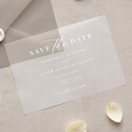 Elegant script eenvoudige moderne bruiloft save th acryl uitnodigingen