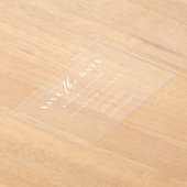 Elegant script eenvoudige moderne bruiloft save th acryl uitnodigingen (Laagn)