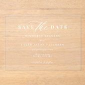 Elegant script eenvoudige moderne bruiloft save th acryl uitnodigingen (Voorkant)