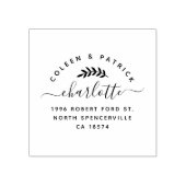Elegant script Eenvoudige twee namen Retouradres Rubberstempel (Afrduk)