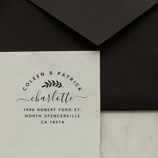 Elegant script Eenvoudige twee namen Retouradres Rubberstempel