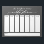 Elegant Script Eenvoudige Weekly Planner, Donkergr Notitieblok<br><div class="desc">Deze veelzijdige weekplanner is opstelling met zeer basiselementen die allen kunnen worden uitgegeven... behalve de kopbal. De uitdrukking "wekelijkse planner"werd teruggegeven in een prachtige luxemanuscriptdoopvont en is geplaatst, als grafisch, bij de bovenkant van de pagina. Gebruik de velden sjabloon om uw gegevens toe te voegen zoals u dat nodig acht....</div>