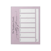Elegant Script Eenvoudige Weekly Planner, Mauve Pi Notitieblok (Linkerzijde)