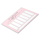 Elegant Script Eenvoudige Weekplanner, Pastelroze Notitieblok (Schuin)
