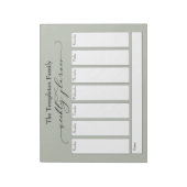 Elegant Script Eenvoudige Weekplanner, Saliegroen Notitieblok (Linkerzijde)