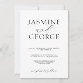 Elegant Script Eenvoudige zwart-wit bruiloft Kaart (Voorkant)