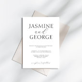 Elegant Script Eenvoudige zwart-wit bruiloft Kaart