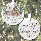 Elegant script Eerste kerst Nieuw huis Ornament