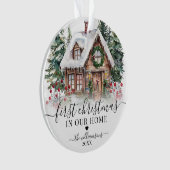 Elegant script Eerste kerst Nieuw huis Ornament (voorkant)