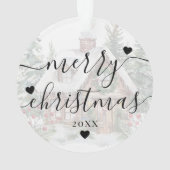 Elegant script Eerste kerst Nieuw huis Ornament (achterkant)