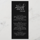 Elegant Script Eet en Drink Wedding Menu Kaarten (Voorkant)