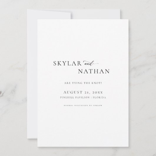 Elegant script Eiffeltoren romantische foto bruilo Save The Date (Achterkant)