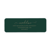 Elegant script Emerald Green Naam Adres Etiket (Voorkant)