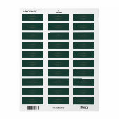 Elegant script Emerald Green Naam Adres Etiket (Full Sheet)