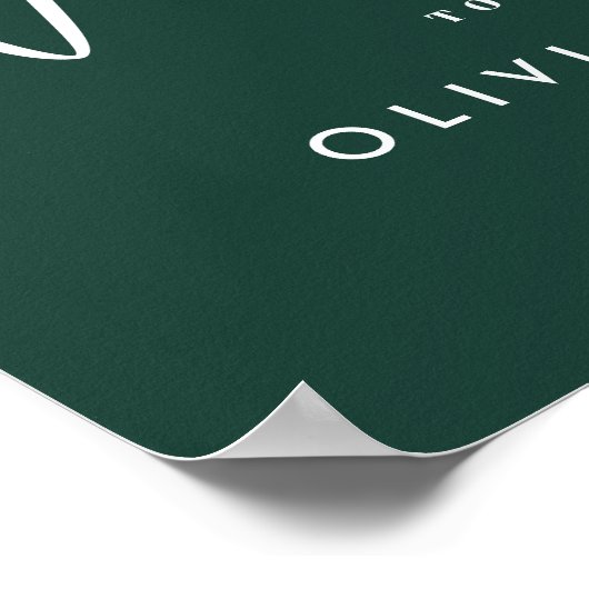 Elegant Script Emerald Green Wedding Welkomstteken Poster (Hoek)