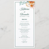 Elegant Script Emerald Groen Waterverf Bruiloft Menu (Voorkant)